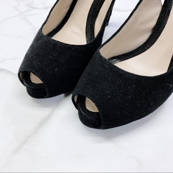 ZARA peep toe suede black heels pumps - Picture 4 of 4